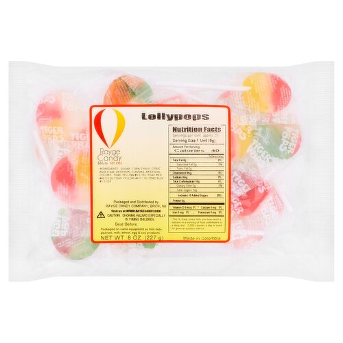 Rayge Candy & Nuts Lollypops, 8 oz