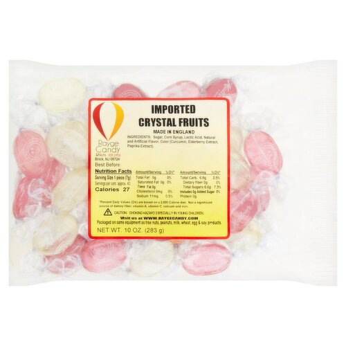 Rayge Candy & Nuts Imported Crystal Fruits, 10 oz