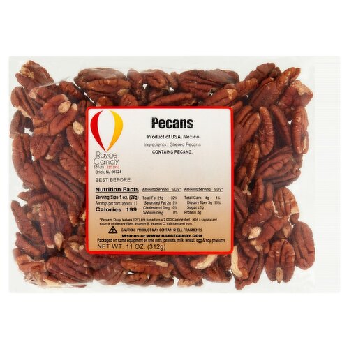 Rayge Candy & Nuts Pecans, 11 oz