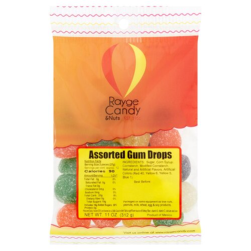 Rayge Candy & Nuts Assorted Gum Drops, 11 oz