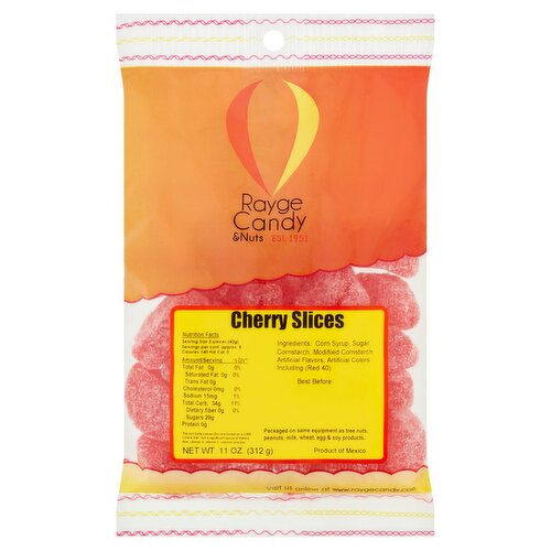 Rayge Candy & Nuts Cherry Slices Candy, 11 oz