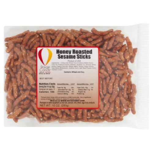 Rayge Candy & Nuts Honey Roasted Sesame Sticks, 10 oz