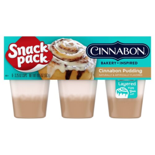 Snack Pack Cinnabon Pudding Cups, 3.25 oz, 6 cups