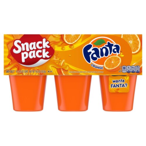 Snack Pack Fanta Orange Juicy Gels, 3.25 oz, 6 count