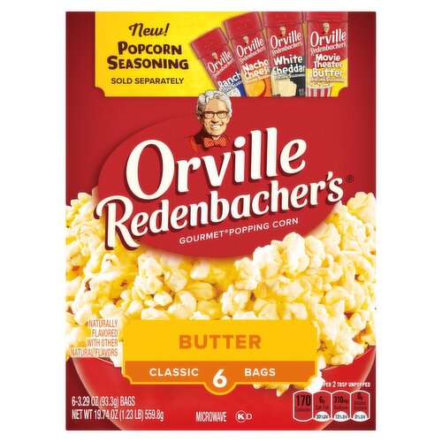 Orville Redenbacher's Butter Gourmet Popping Corn, 3.29 oz, 6 count