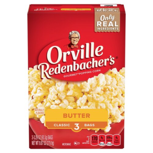 Orville Redenbacher's Butter Gourmet Popping Corn, 3.29 oz, 3 count