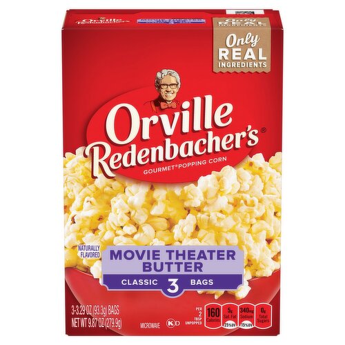 Orville Redenbacher's Movie Theater Butter Gourmet Popping Corn, 3.29 oz, 3 count