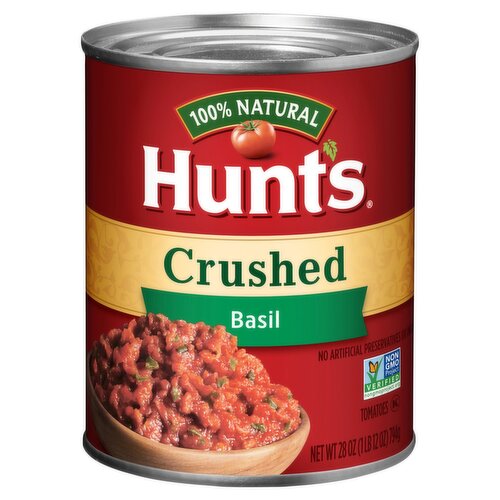 Hunts Crushed Tomatoes with Basil, 28 oz