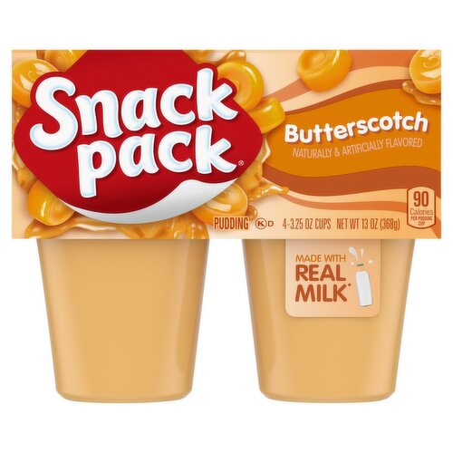 Snack Pack Butterscotch Pudding, 3.25 oz, 4 count