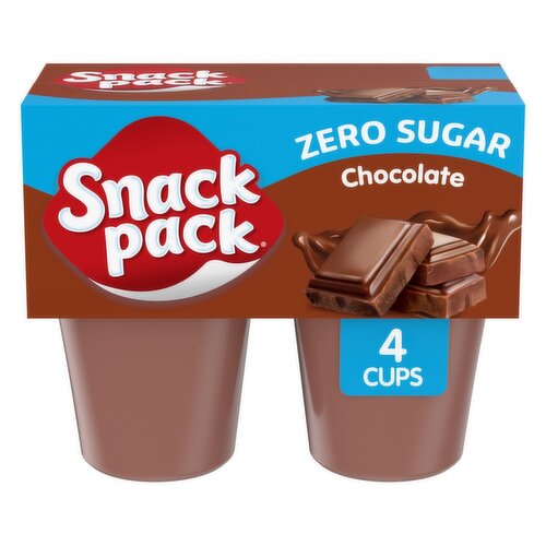 Snack Pack Zero Sugar Chocolate Pudding, 3.25 oz, 4 count