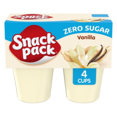 Snack Pack Zero Sugar Vanilla Pudding, 3.25 oz, 4 count