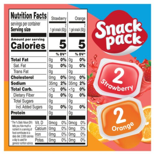 Snack Pack Sugar Free Low Calorie Juicy Gels, 3.25 oz, 4 count