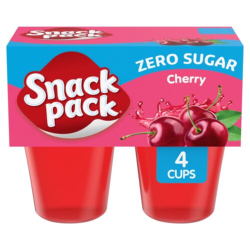 Snack Pack Cherry Sugar Free Low Calorie Juicy Gels, 3.25 oz, 4 count