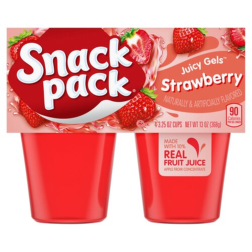 Snack Pack Strawberry Juicy Gels, 3.25 oz, 4 count