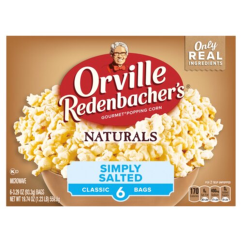 Orville Redenbacher's Naturals Simply Salted Microwave Gourmet Popping Corn, 3.29 oz, 6 count