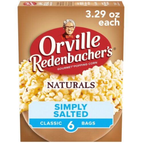 Orville Redenbacher's Naturals Simply Salted Gourmet Popping Corn, 3.29 oz, 6 count