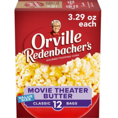 Orville Redenbacher's Movie Theater Butter Gourmet Popping Corn Value Size, 3.29 oz, 12 count