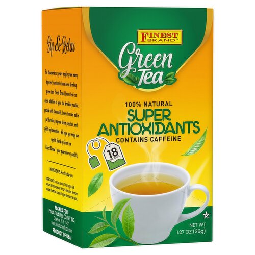 Finest Brand 100% Natural Super Antioxidants Green Tea, 18 count, 1.27 oz