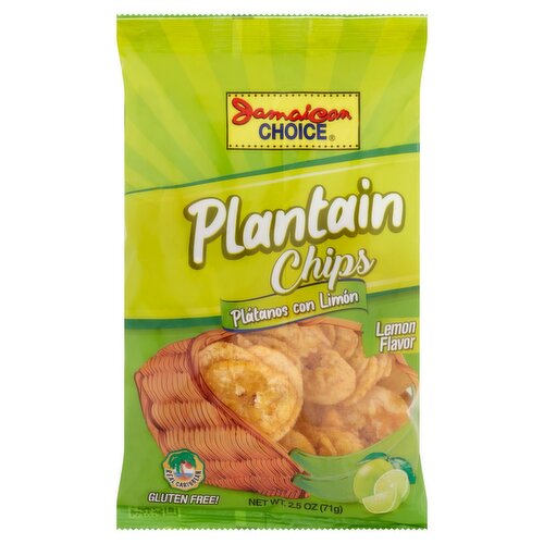 Jamaican Choice Lemon Flavor Plantain Chips, 2.5 oz