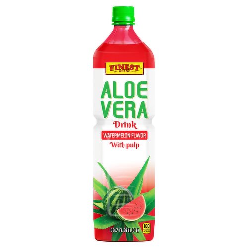 Finest Brand Aloe Vera Watermelon Flavor with Pulp Drink, 50.7 fl oz