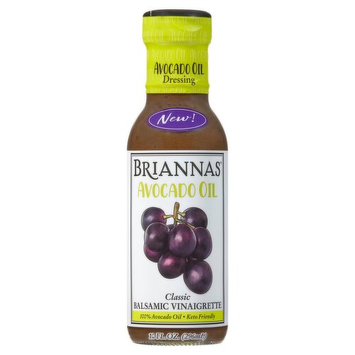 Briannas Avocado Oil Classic Balsamic Vinaigrette Dressing, 10 fl oz