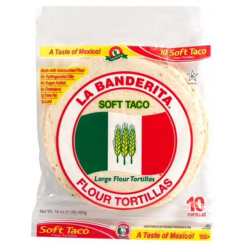 La Banderita Soft Taco Large Flour Tortillas, 10 count, 16 oz