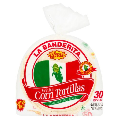 La Banderita White Corn Tortillas, 30 count, 24.9 oz