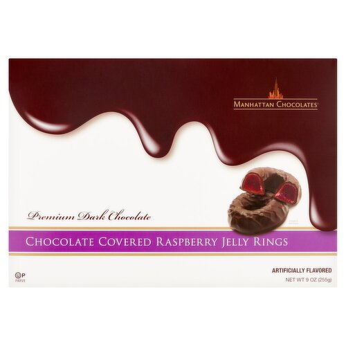  Manhattan Chocolates Chocolate Covered Raspberry Jelly Rings, 9 oz