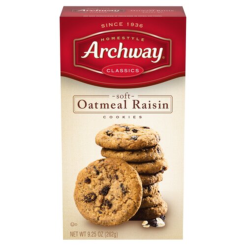 Archway Classics Homestyle Soft Oatmeal Raisin Cookies, 9.25 oz