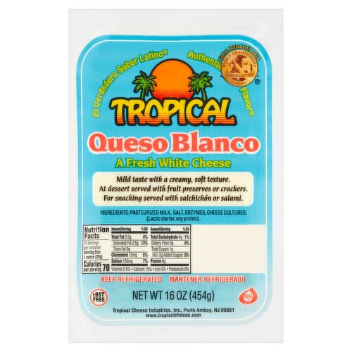 Tropical Queso Blanco Fresh White Cheese, 16 oz