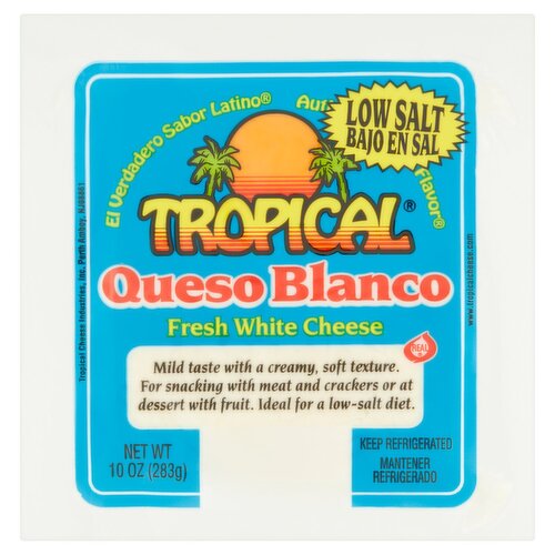 Tropical Queso Blanco Low Salt, Fresh White Cheese, 10 oz