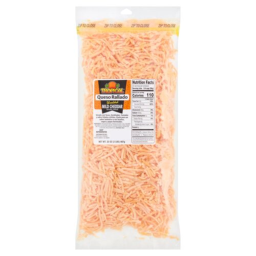 Tropical Shredded Mild Cheddar Natural Cheese, 32 oz