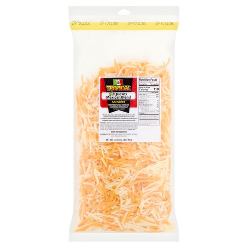 Tropical Shredded 4 Quesos Mexican Blend Natural Cheese, 32 oz