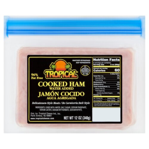 Tropical 96% Fat Free Cooked Ham, 12 oz