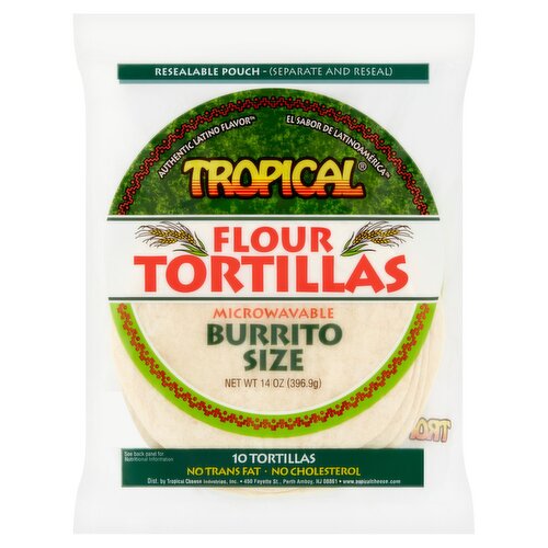 Tropical Burrito Size Flour Tortillas, 10 count, 14 oz