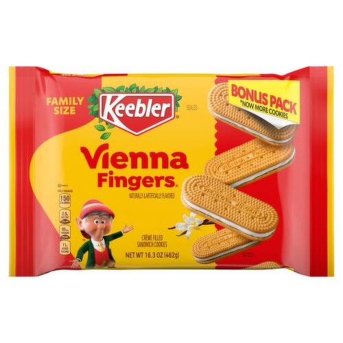 Keebler Vienna Fingers Crème Filled Sandwich Cookies Family Size, 16.3 oz