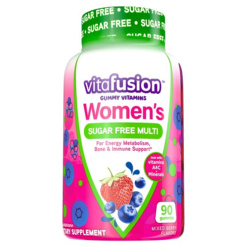 Vitafusion Women's Sugar Free Mixed Berry Flavors Daily Multivitamin Dietary Supplement, 90 count