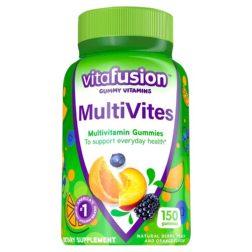 Vitafusion Multivites Natural Berry, Peach and Orange Flavor Dietary Supplement, 150 count