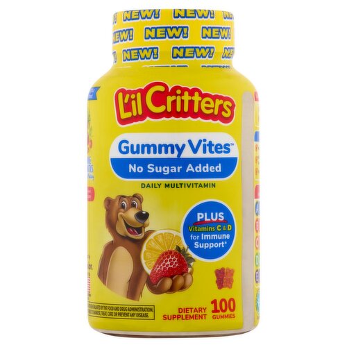 L'il Critters Gummy Vites No Sugar Added Daily Multivitamin Dietary Supplement, 100 count