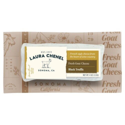 Laura Chenel Black Truffle Fresh Goat Cheese, 4 oz