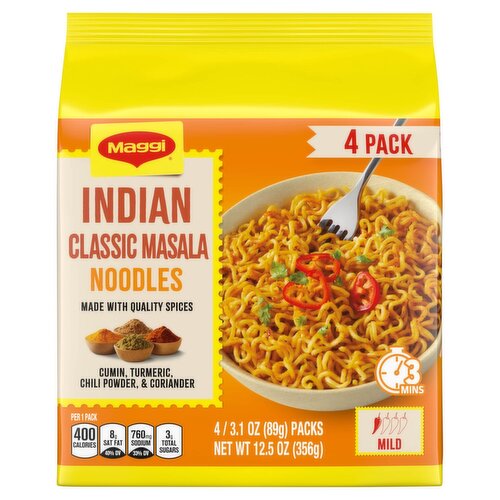 Maggi Indian Classic Masala Noodles, 3.1 oz, 4 count