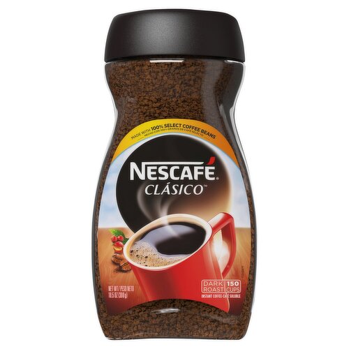 Nescafé Clásico Dark Roast Instant Coffee, 10.5 oz