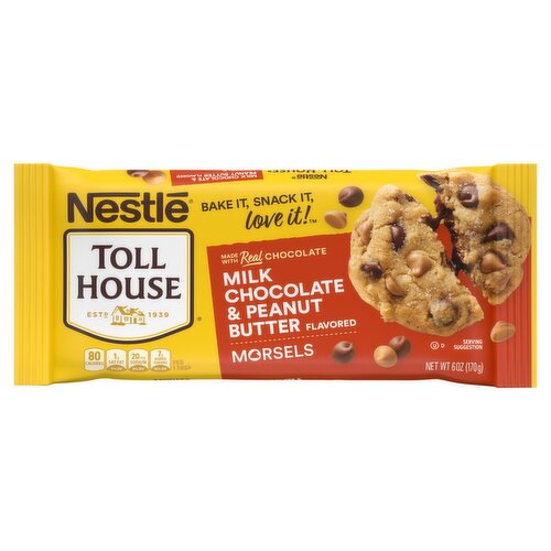 Nestlé Toll House Milk Chocolate & Peanut Butter Flavored Morsels, 6 oz