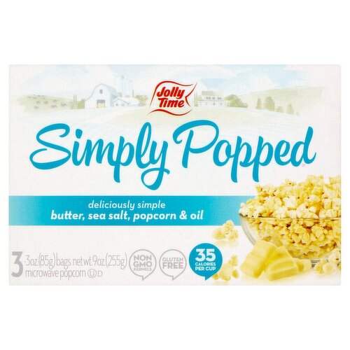 Jolly Time Simply Popped Microwave Popcorn, 3 oz, 3 count