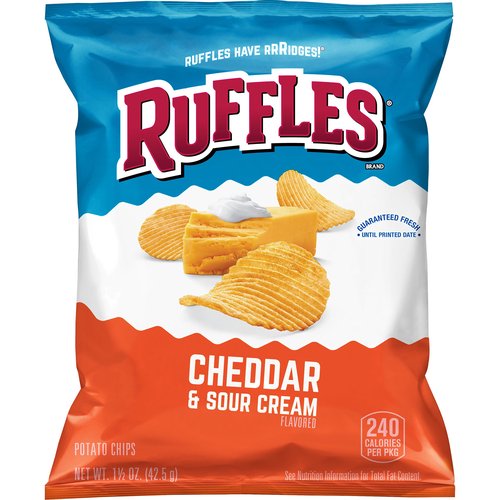 Ruffles Cheddar & Sour Cream Potato Chips, 1.5 oz