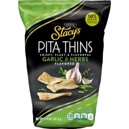 Stacy's Baked Pita Thins Garlic & Herbs Flavored 6 3/4 Oz