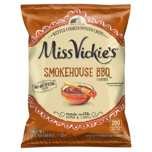 Miss Vickie's Kettle Cooked Potato Chips Smokehouse BBQ Flavored 1 3/8 Oz
