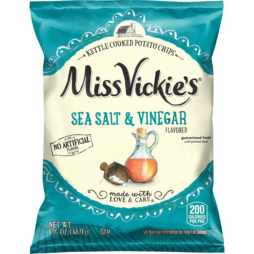 Miss Vickie's Kettle Cooked Potato Chips Sea Salt & Vinegar Flavored 1 3/8 Oz