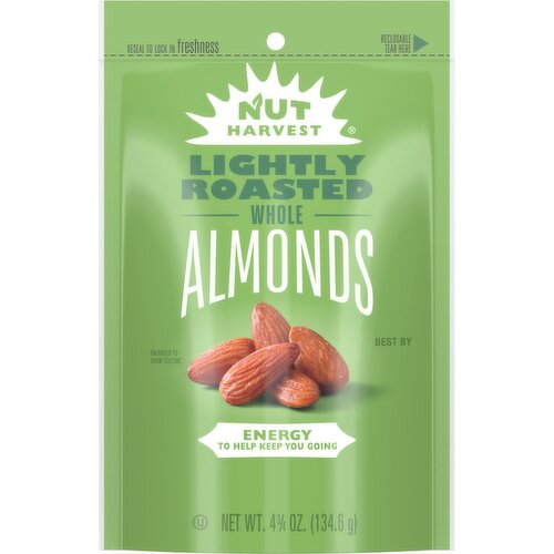 Nut Harvest Whole Almonds Lightly Roasted 4 3/4 Oz