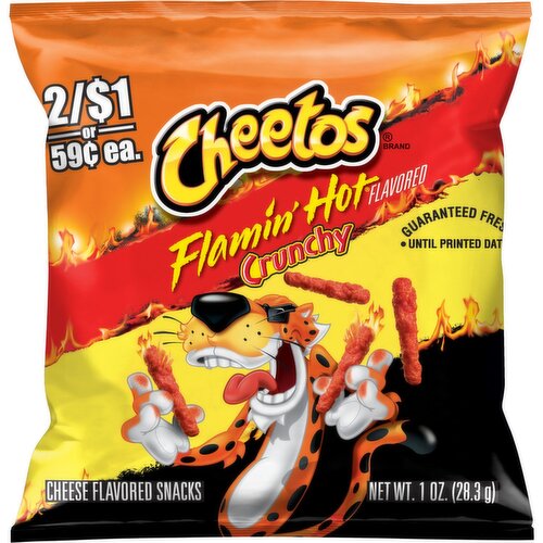 Cheetos Crunchy Cheese Flavored Snacks Flamin' Hot Flavored 1 Oz